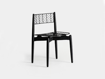 PLISSÉ METAL - Iron and mahogany chair by Vical Home - view 3
